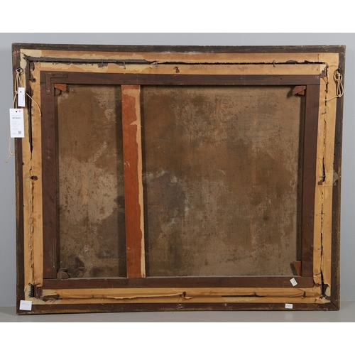 366 - CIRCLE OF GEORGE BARRETT SNR RA ( C. 1730 1784). EXTENSIVE LANDSCAPE WITH TRAVELLERS ON A COUNTRY L... 