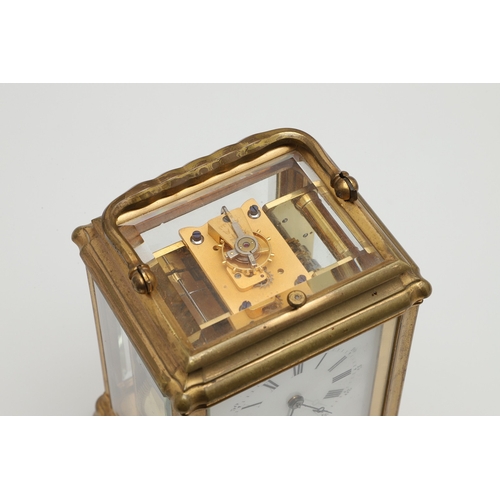 394 - A LATE 19TH CENTURY FRENCH PETITE SONNERIE CARRIAGE CLOCK. the gorge case with repeater button and b... 