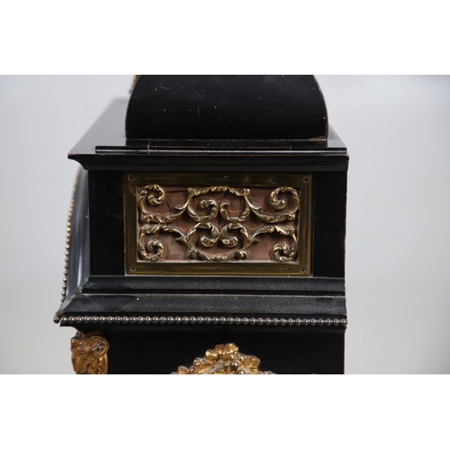399 - A SUBSTANTIAL 19TH CENTURY EBONISED CHIMING TABLE CLOCK BY THWAITES & REED, LONDON. the 9 1/2