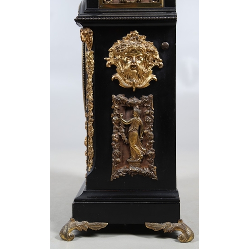 399 - A SUBSTANTIAL 19TH CENTURY EBONISED CHIMING TABLE CLOCK BY THWAITES & REED, LONDON. the 9 1/2
