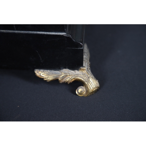 399 - A SUBSTANTIAL 19TH CENTURY EBONISED CHIMING TABLE CLOCK BY THWAITES & REED, LONDON. the 9 1/2