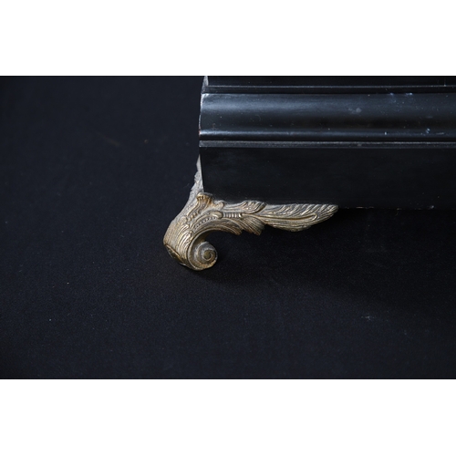 399 - A SUBSTANTIAL 19TH CENTURY EBONISED CHIMING TABLE CLOCK BY THWAITES & REED, LONDON. the 9 1/2