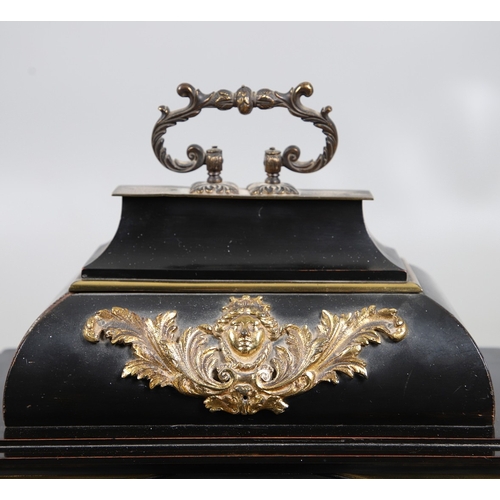 399 - A SUBSTANTIAL 19TH CENTURY EBONISED CHIMING TABLE CLOCK BY THWAITES & REED, LONDON. the 9 1/2