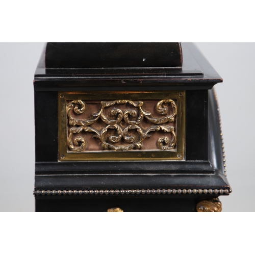 399 - A SUBSTANTIAL 19TH CENTURY EBONISED CHIMING TABLE CLOCK BY THWAITES & REED, LONDON. the 9 1/2