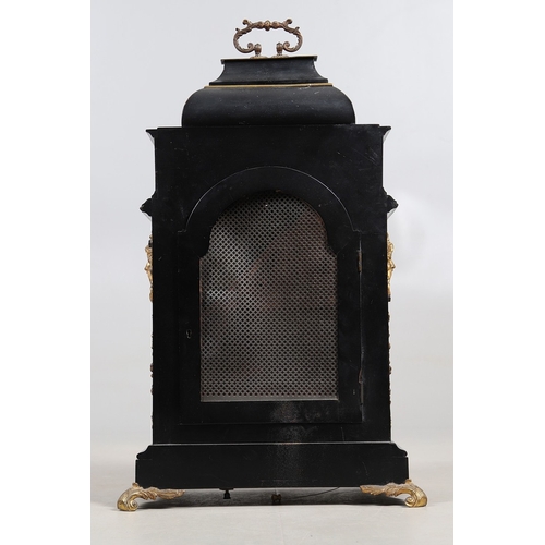 399 - A SUBSTANTIAL 19TH CENTURY EBONISED CHIMING TABLE CLOCK BY THWAITES & REED, LONDON. the 9 1/2