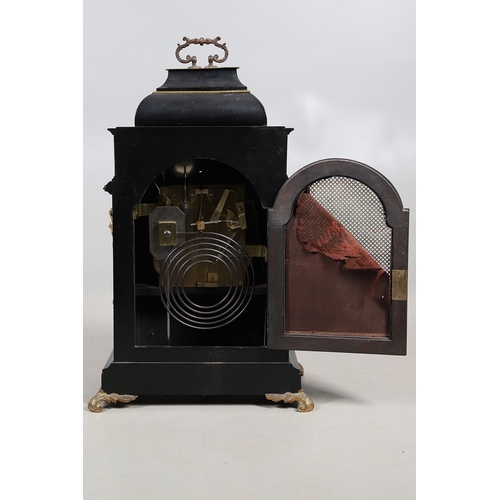 399 - A SUBSTANTIAL 19TH CENTURY EBONISED CHIMING TABLE CLOCK BY THWAITES & REED, LONDON. the 9 1/2