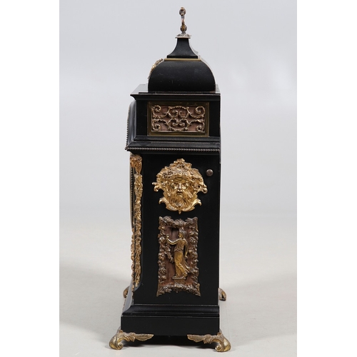 399 - A SUBSTANTIAL 19TH CENTURY EBONISED CHIMING TABLE CLOCK BY THWAITES & REED, LONDON. the 9 1/2