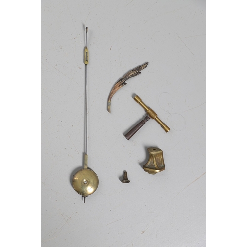 400 - A LOUIS XV STYLE BRASS INLAID TABLE CLOCK. the 9 1/2