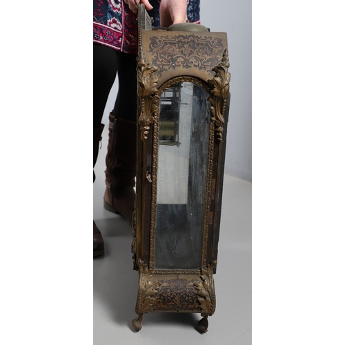 400 - A LOUIS XV STYLE BRASS INLAID TABLE CLOCK. the 9 1/2