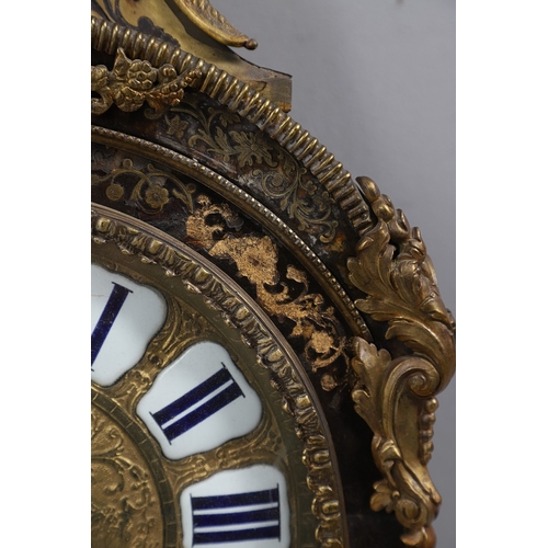 400 - A LOUIS XV STYLE BRASS INLAID TABLE CLOCK. the 9 1/2
