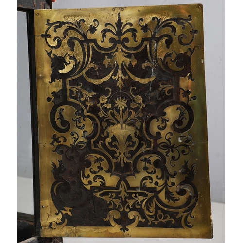 400 - A LOUIS XV STYLE BRASS INLAID TABLE CLOCK. the 9 1/2