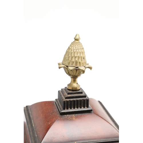 402 - A LATE REGENCY BRASS INLAID MAHOGANY BRACKET CLOCK. the 6