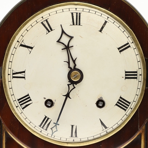 402 - A LATE REGENCY BRASS INLAID MAHOGANY BRACKET CLOCK. the 6