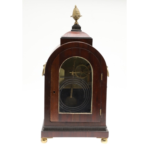 402 - A LATE REGENCY BRASS INLAID MAHOGANY BRACKET CLOCK. the 6