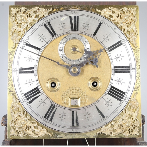 405 - A LATE 17TH/EARLY 18TH CENTURY WALNUT LONGCASE CLOCK BY JOHN CLOWES. the 11