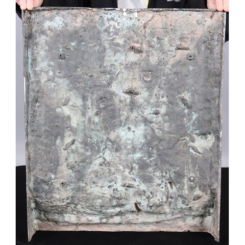 421 - A LARGE EARLY 20TH CENTURY BRONZE RELIGIOUS PLAQUE, CIRCA 1920. illustrating the joyful celebration ... 