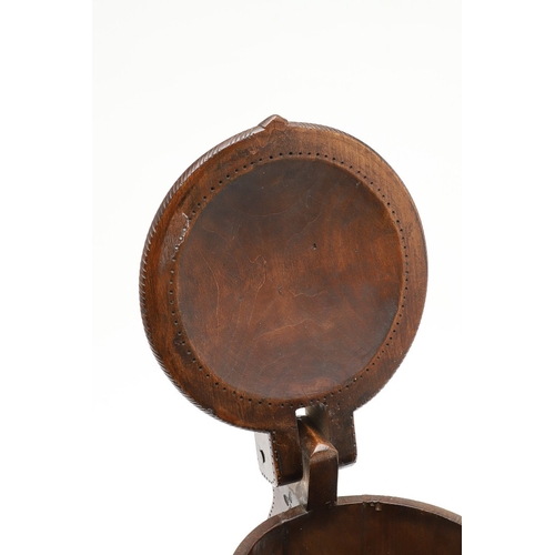 436 - A LARGE 19TH CENTURY SCOTTISH WOODEN PEG TANKARD. of tapered form with willow banding and hammered f... 