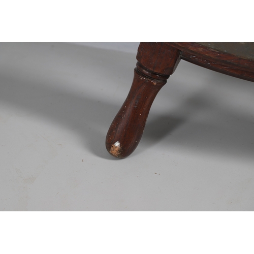 444 - A LARGE MAHOGANY AND BRASS BOUND SHIP'S WHEEL. unattributed, set with two half pennys, dated 1952, 1... 