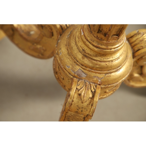 454 - A PAIR OF FRENCH CARVED GILTWOOD JARDINIERE STANDS. 19th century, each with carved and gesso foliate... 