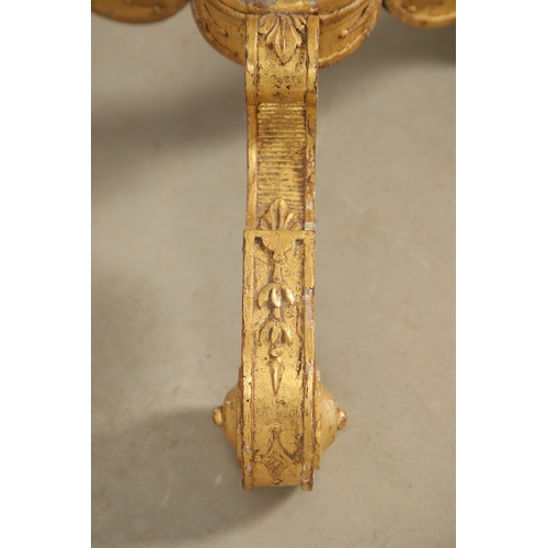 454 - A PAIR OF FRENCH CARVED GILTWOOD JARDINIERE STANDS. 19th century, each with carved and gesso foliate... 