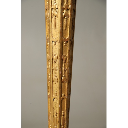 454 - A PAIR OF FRENCH CARVED GILTWOOD JARDINIERE STANDS. 19th century, each with carved and gesso foliate... 