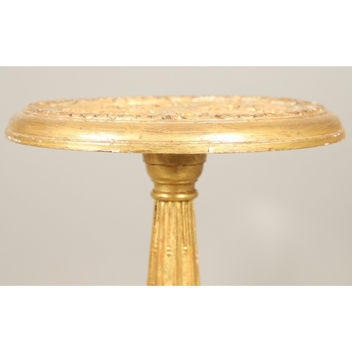 454 - A PAIR OF FRENCH CARVED GILTWOOD JARDINIERE STANDS. 19th century, each with carved and gesso foliate... 