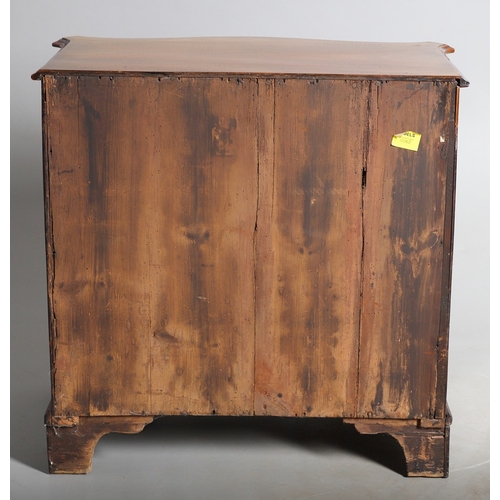 465 - A GEORGE III MAHOGANY SERPENTINE CHEST OF DRAWERS, CIRCA 1750. the top with moulded edge above brush... 