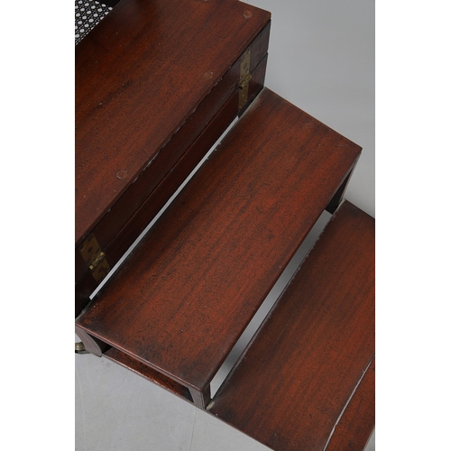 491 - A REGENCY MAHOGANY METAMORPHIC ARMCHAIR, IN THE MANNER OF MORGAN & SANDERS. converting to a flight o... 