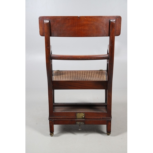 491 - A REGENCY MAHOGANY METAMORPHIC ARMCHAIR, IN THE MANNER OF MORGAN & SANDERS. converting to a flight o... 