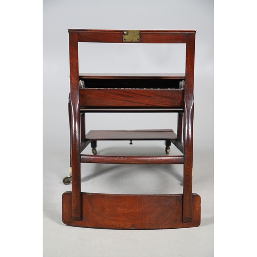 491 - A REGENCY MAHOGANY METAMORPHIC ARMCHAIR, IN THE MANNER OF MORGAN & SANDERS. converting to a flight o... 