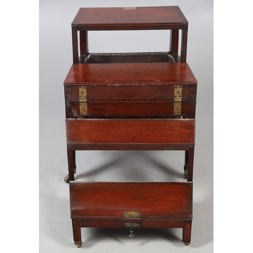 491 - A REGENCY MAHOGANY METAMORPHIC ARMCHAIR, IN THE MANNER OF MORGAN & SANDERS. converting to a flight o... 