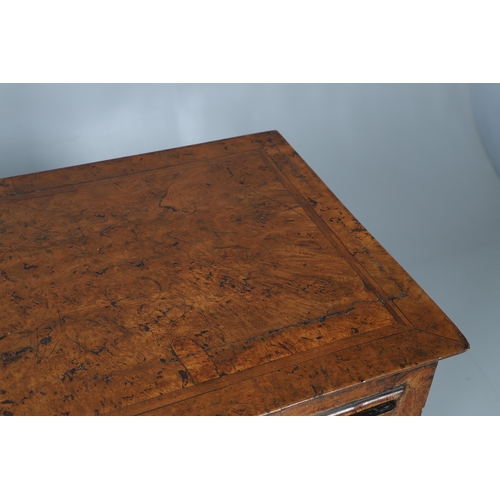 492 - AN 18TH CENTURY STYLE WALNUT DRESSER BASE. constructed from old timbers, the feather banded top with... 