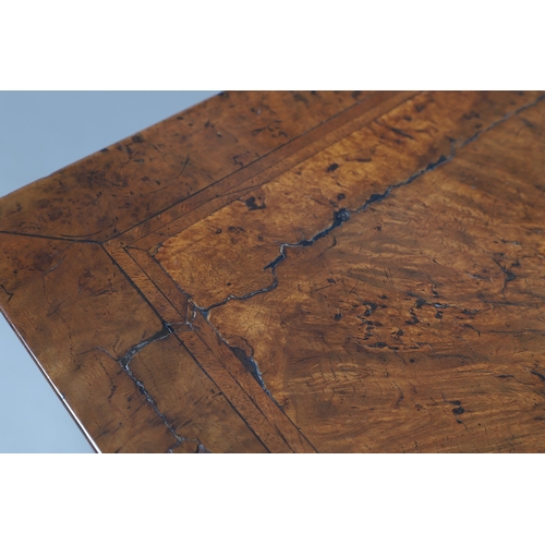 492 - AN 18TH CENTURY STYLE WALNUT DRESSER BASE. constructed from old timbers, the feather banded top with... 