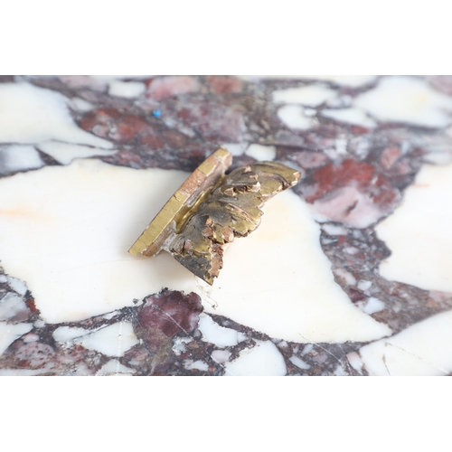 495 - AN ITALIAN GILTWOOD AND MARBLE TOPPED PIER TABLE. late 18th century, the violet breche vola marble t... 
