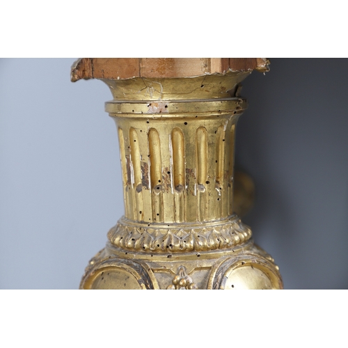 495 - AN ITALIAN GILTWOOD AND MARBLE TOPPED PIER TABLE. late 18th century, the violet breche vola marble t... 