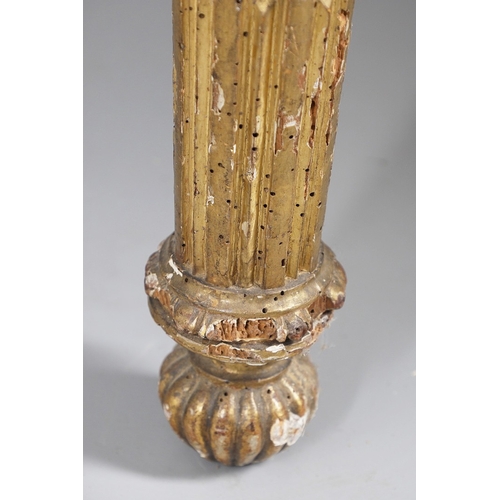 495 - AN ITALIAN GILTWOOD AND MARBLE TOPPED PIER TABLE. late 18th century, the violet breche vola marble t... 