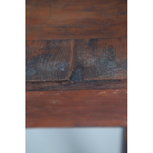 502 - A REGENCY YEW WOOD SIDE TABLE. the shaped top with canted corners and half beaded border, above acan... 