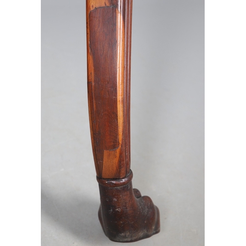 502 - A REGENCY YEW WOOD SIDE TABLE. the shaped top with canted corners and half beaded border, above acan... 