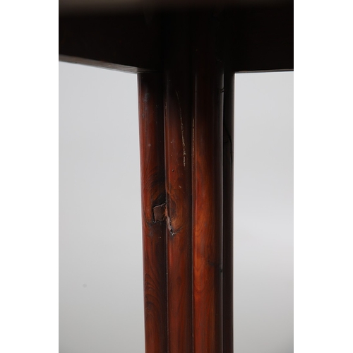 502 - A REGENCY YEW WOOD SIDE TABLE. the shaped top with canted corners and half beaded border, above acan... 