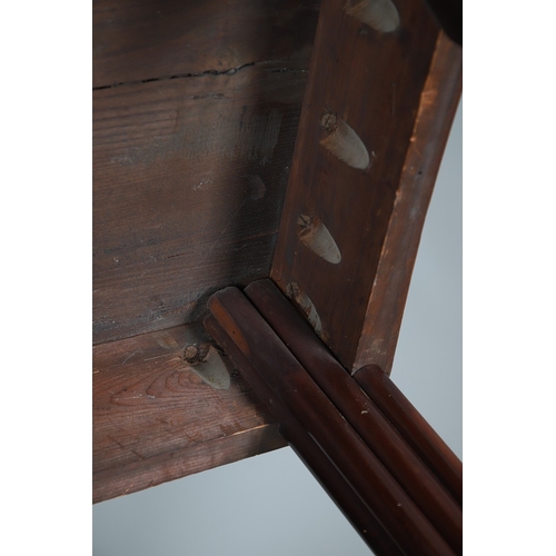 502 - A REGENCY YEW WOOD SIDE TABLE. the shaped top with canted corners and half beaded border, above acan... 