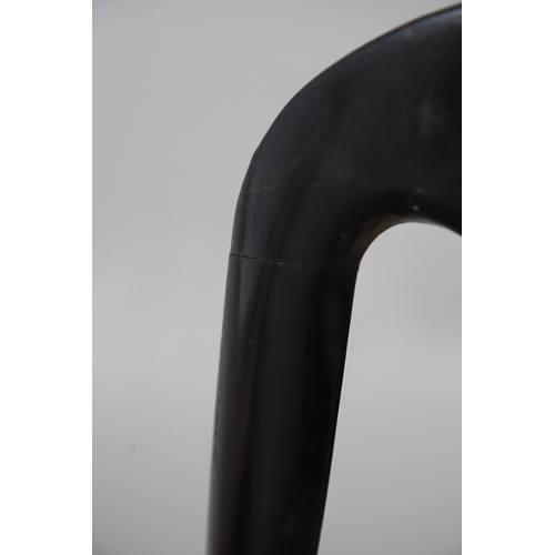 503 - A PAIR OF 19TH CENTURY EBONISED, GILT AND PAINTED CHAIRS. the curved paper mache backs painted with ... 