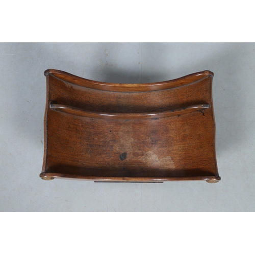 510 - A GEORGE III MAHOGANY CHEESE COASTER. the two divisions with scroll ends and swirl detail, raised on... 
