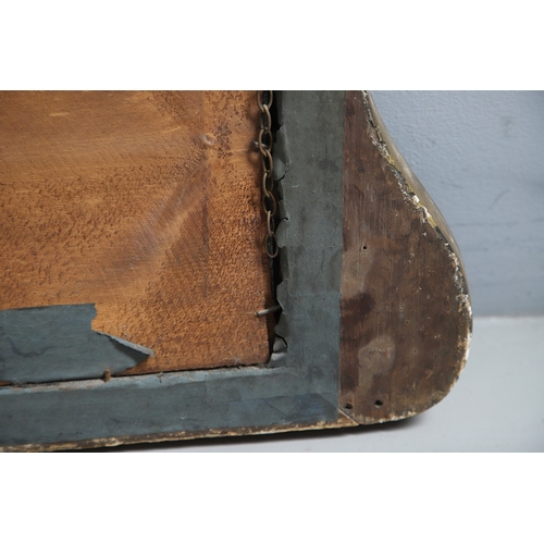 537 - A GEORGE II GILTWOOD AND GESSO OVERMANTLE MIRROR. the bevelled plate to a shallow-relief moulded fra... 