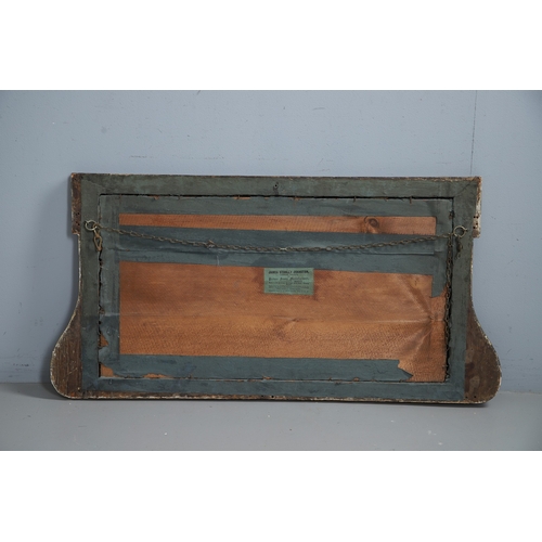 537 - A GEORGE II GILTWOOD AND GESSO OVERMANTLE MIRROR. the bevelled plate to a shallow-relief moulded fra... 