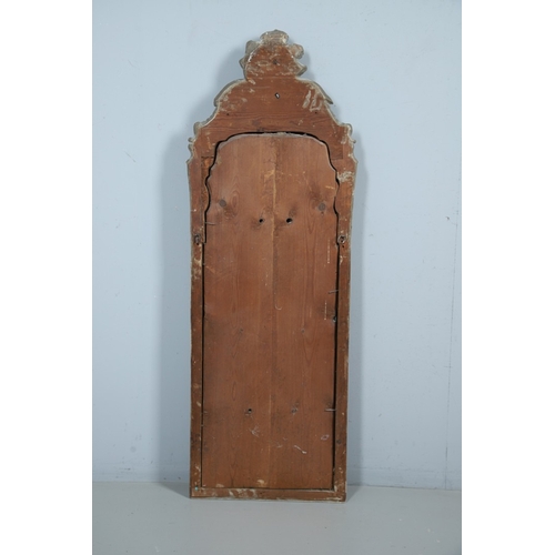 541 - AN 18TH CENTURY GILTWOOD PIER MIRROR. the split rectangular bevelled plate with flowerhead cut motif... 