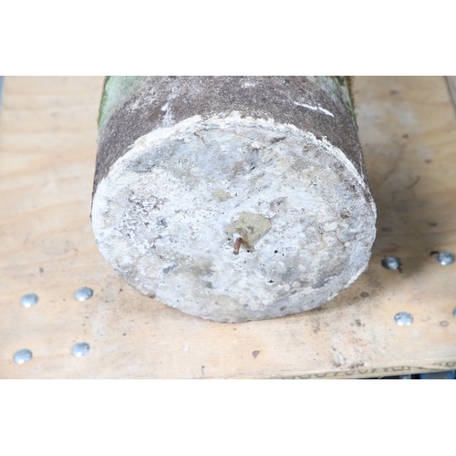 562 - A PAIR OF 19TH CENTURY LEAD GARDEN STATUES OF PUTTI. modelled wearing military style helmets, one wi... 