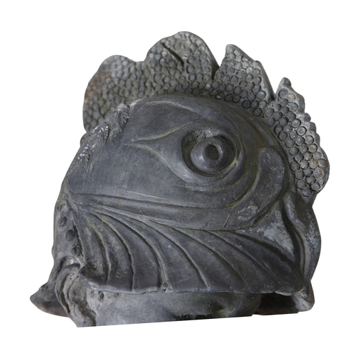 562 - A PAIR OF 19TH CENTURY LEAD GARDEN STATUES OF PUTTI. modelled wearing military style helmets, one wi... 