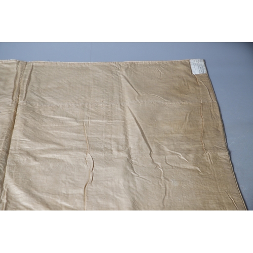597 - LATE 18THC SILK QUILTED BEDSPREAD - DATED 1775. The silk quilted bedspread made in 4 long sections, ... 