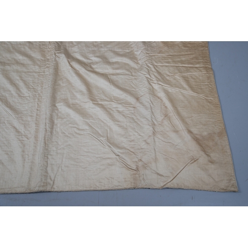 597 - LATE 18THC SILK QUILTED BEDSPREAD - DATED 1775. The silk quilted bedspread made in 4 long sections, ... 