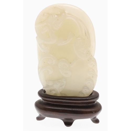 685 - CHINESE CARVED JADE PLAQUE/PENDANT - INSCRIBED. Late Qing/Republican period, the small pale celadon ... 